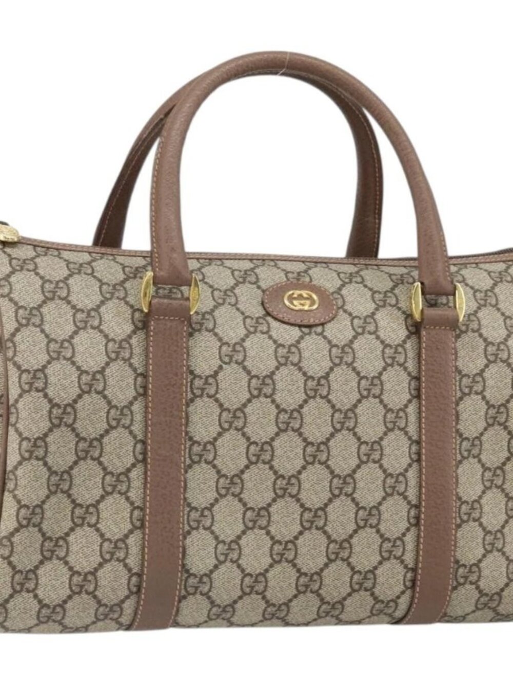GUCCI GG Supreme Hand Bag PVC Beige Gold 001 39 6842 Auth ep9977